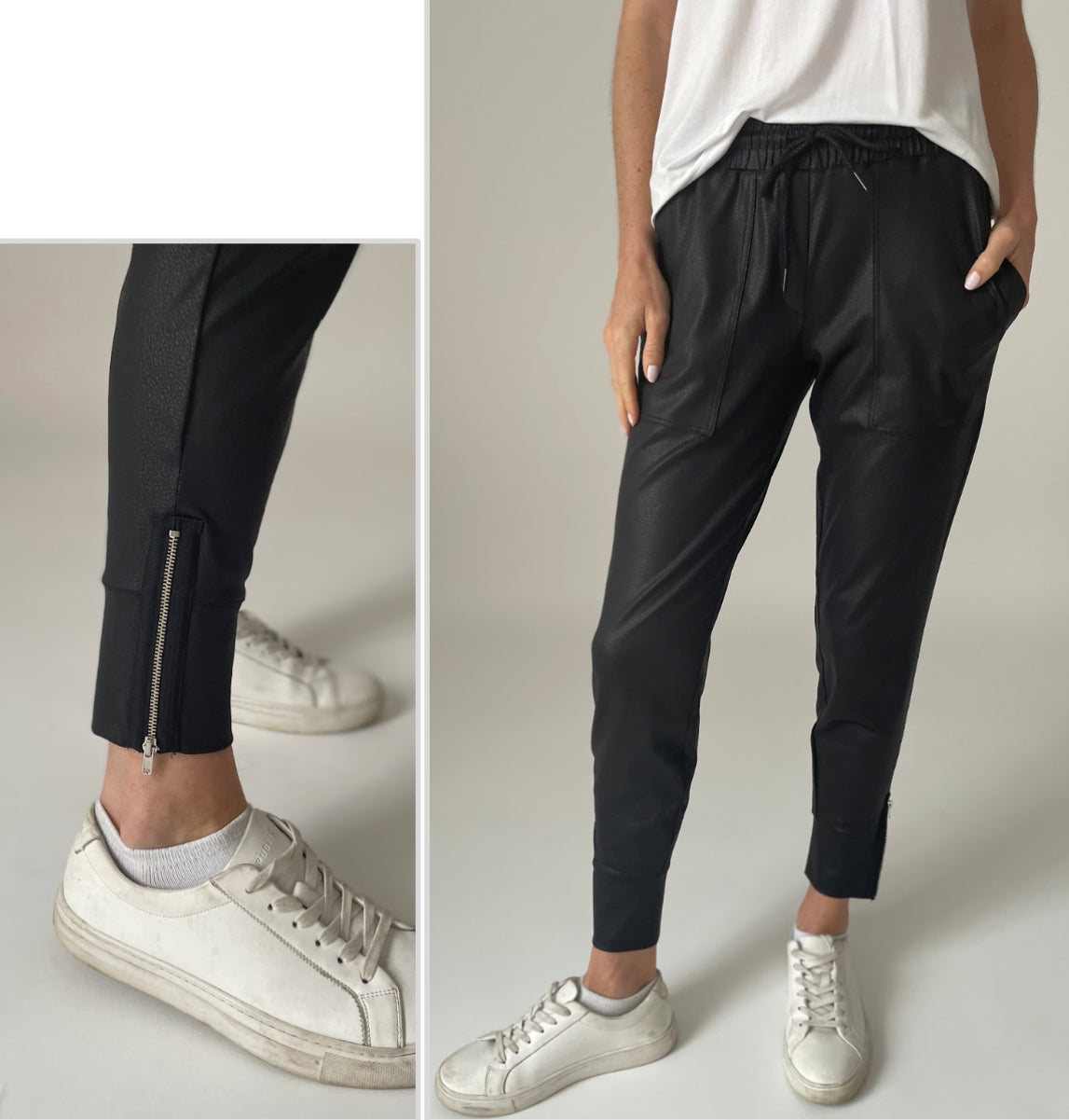BEST SELLER IS BACK AGAIN! Six Fifty Black Headliner joggers with zip detail, Sizes XS through XL