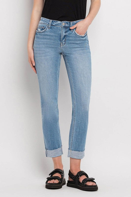 3RD RESTOCK! Flying Monkey mid rise cuffed slim straight jeans