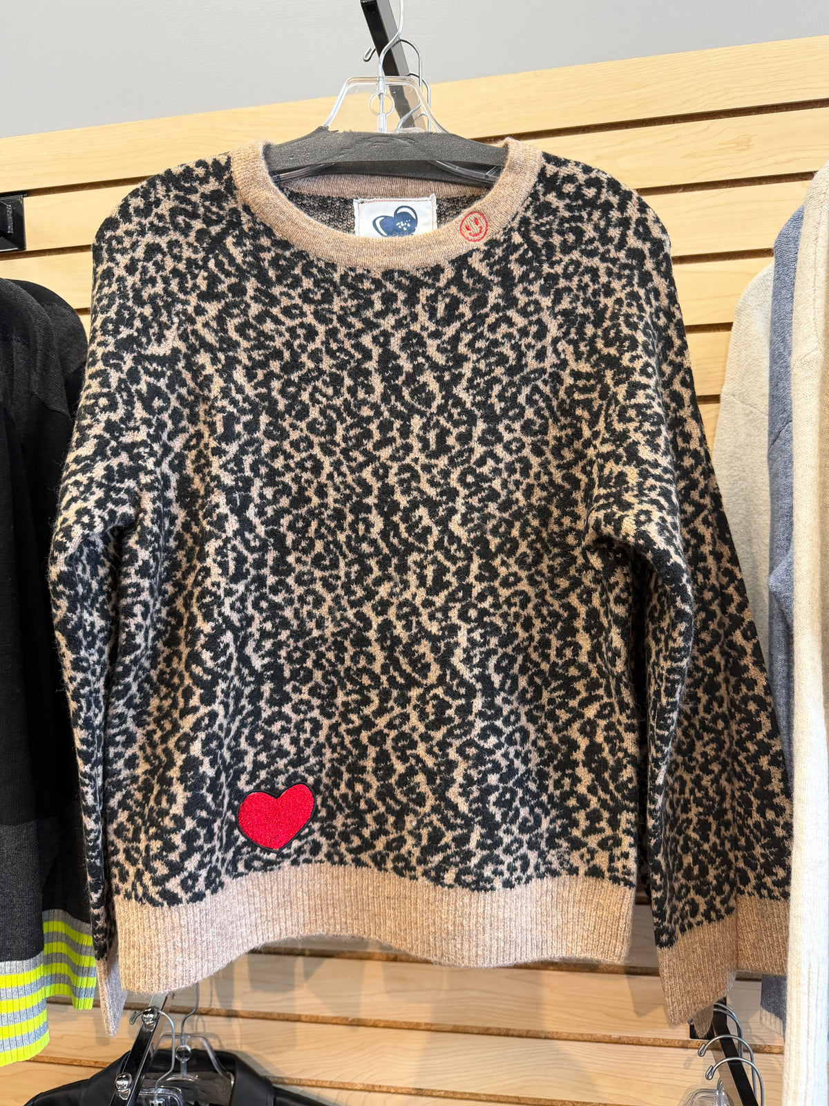 Leopard sweater with red heart