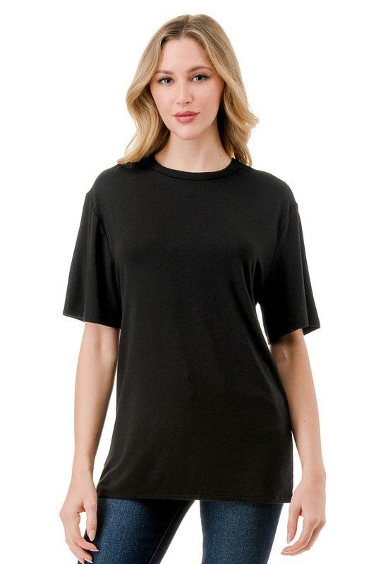 Black laceup back top