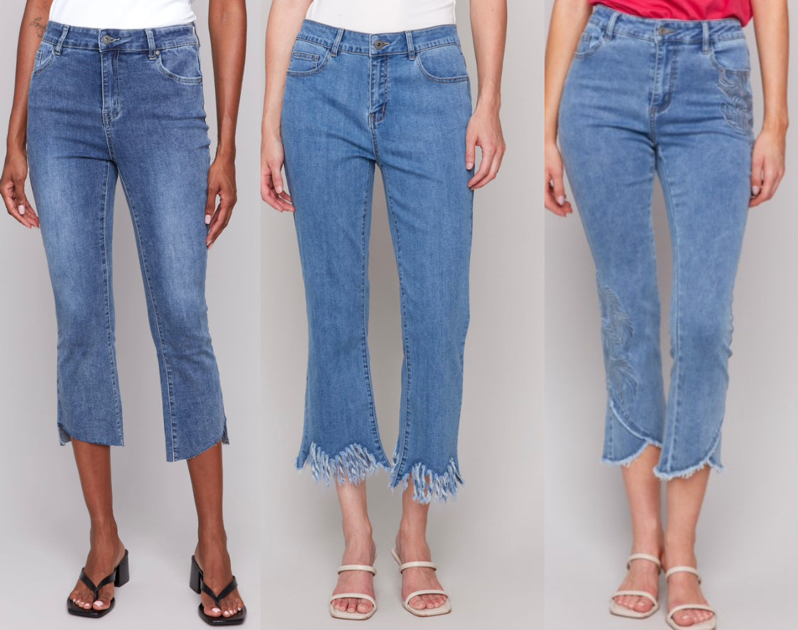 Charlie B assorted crop jeans with stretch