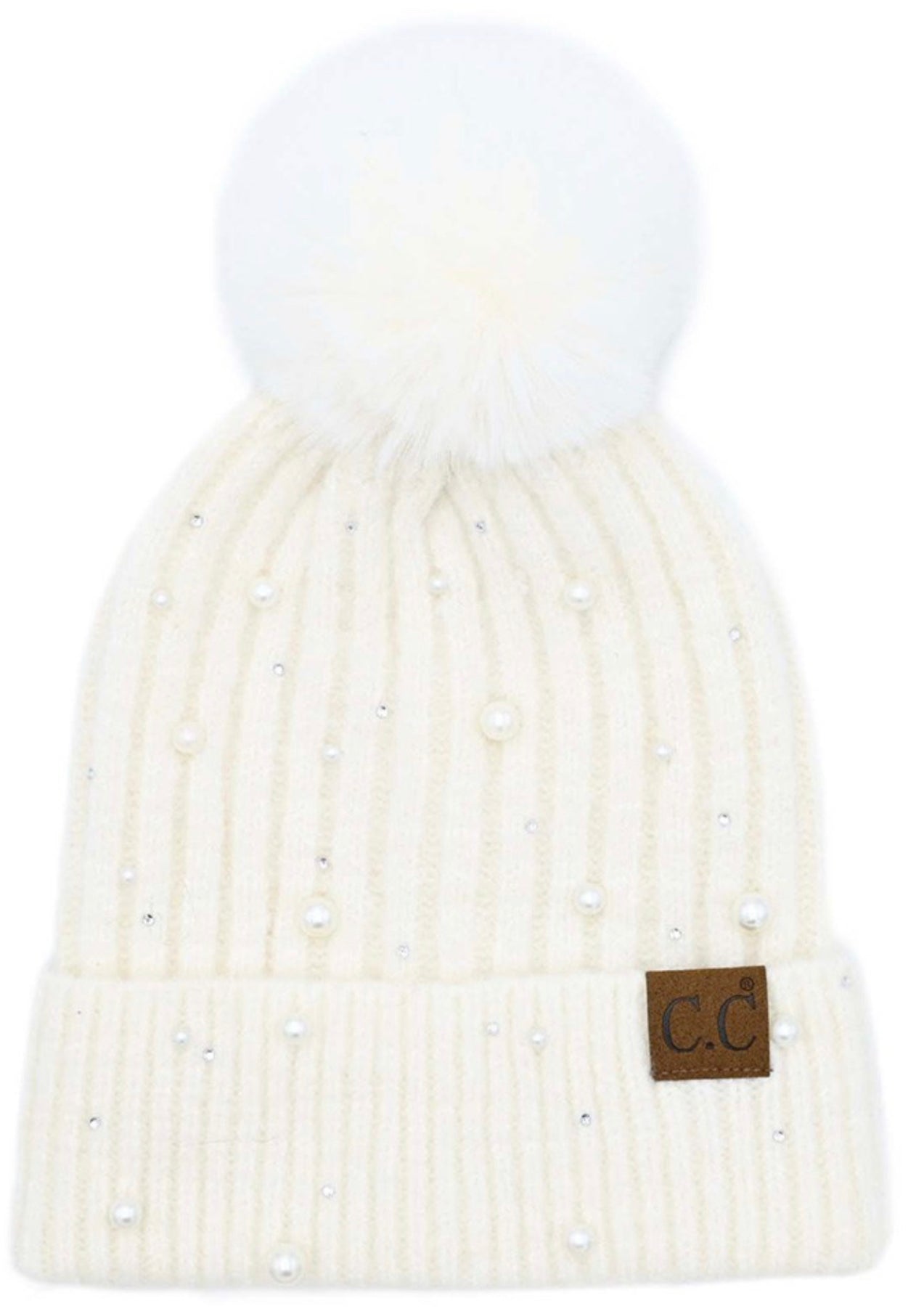 CC hats with pearls (2 styles, assorted colors)