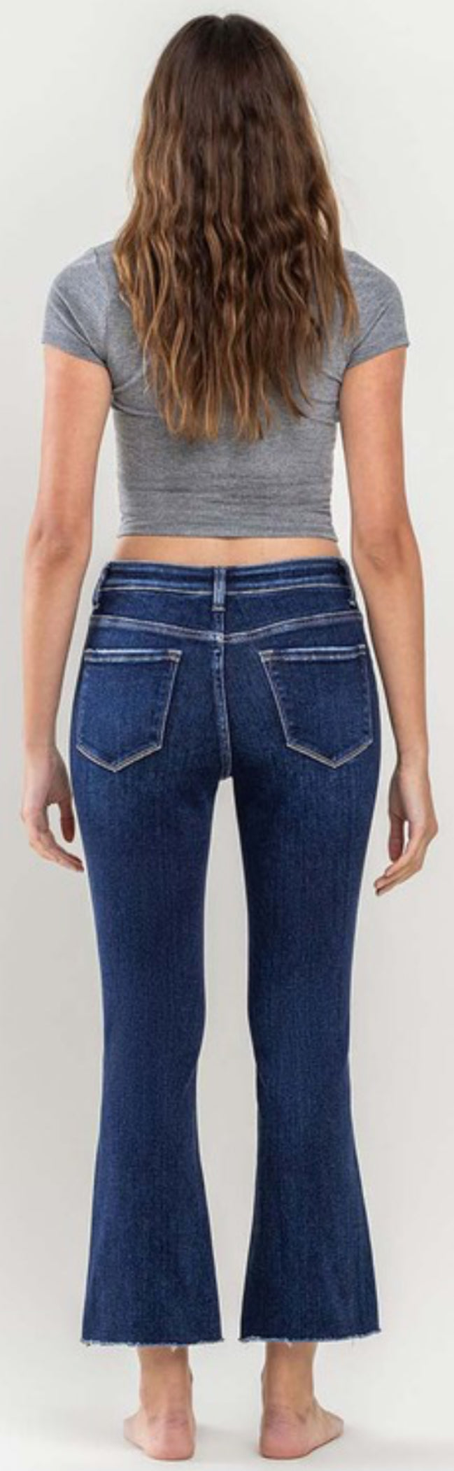 Vervet cropped flare patch pocket jeans with stretch
