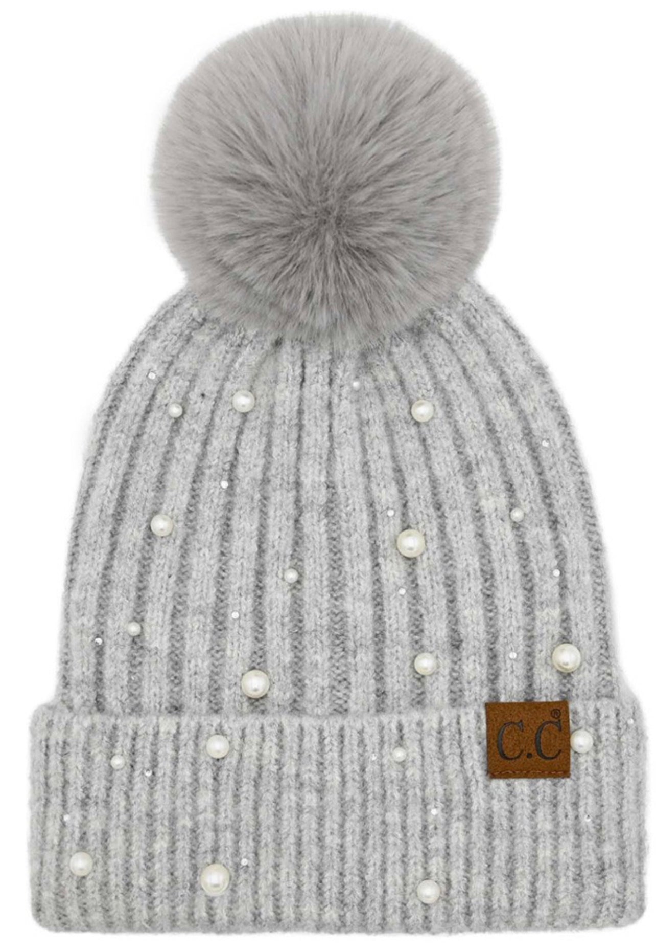 CC hats with pearls (2 styles, assorted colors)