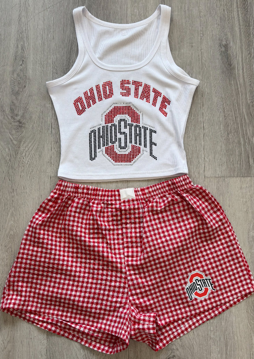 IN STOCK & Custom plaid woven boxers, GREAT GRAD GIFT! (ALL schools available to order)