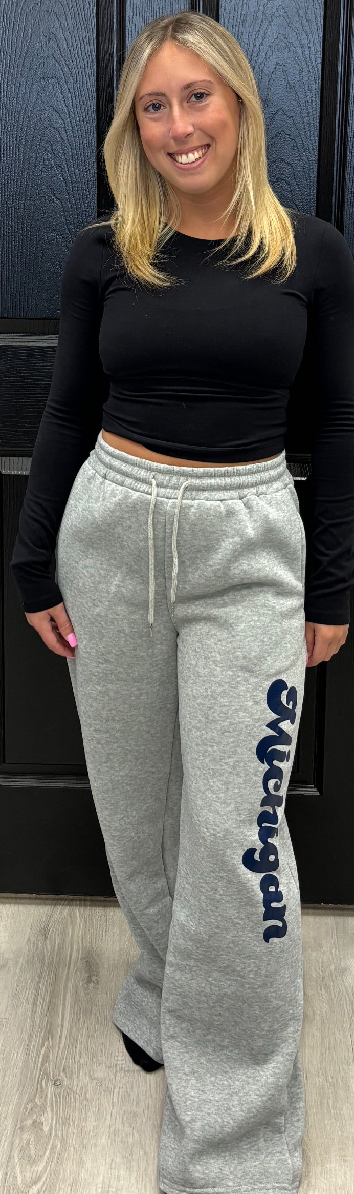 IN STOCK & custom order: wide leg sweatpants (ALL schools available to order)