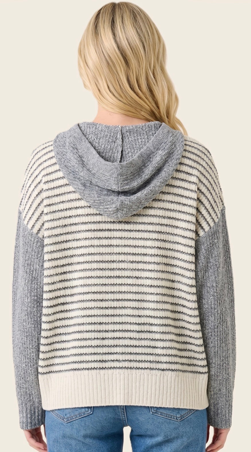PREORDER NOW, Arriving Wednesday…Oatmeal/grey soft knit hoodie