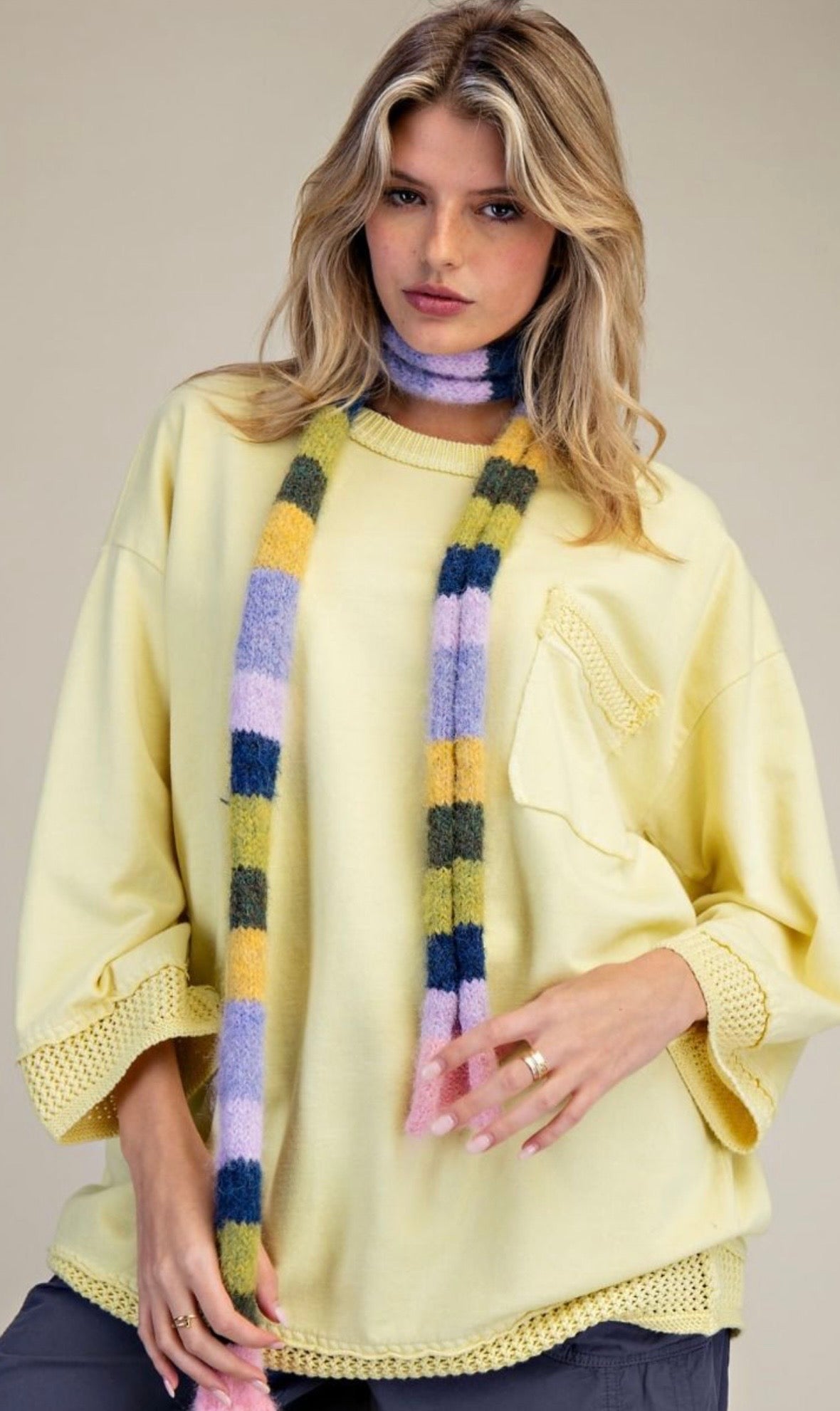 3/4 sleeve pocket top with net inserts, BEST SELLER!