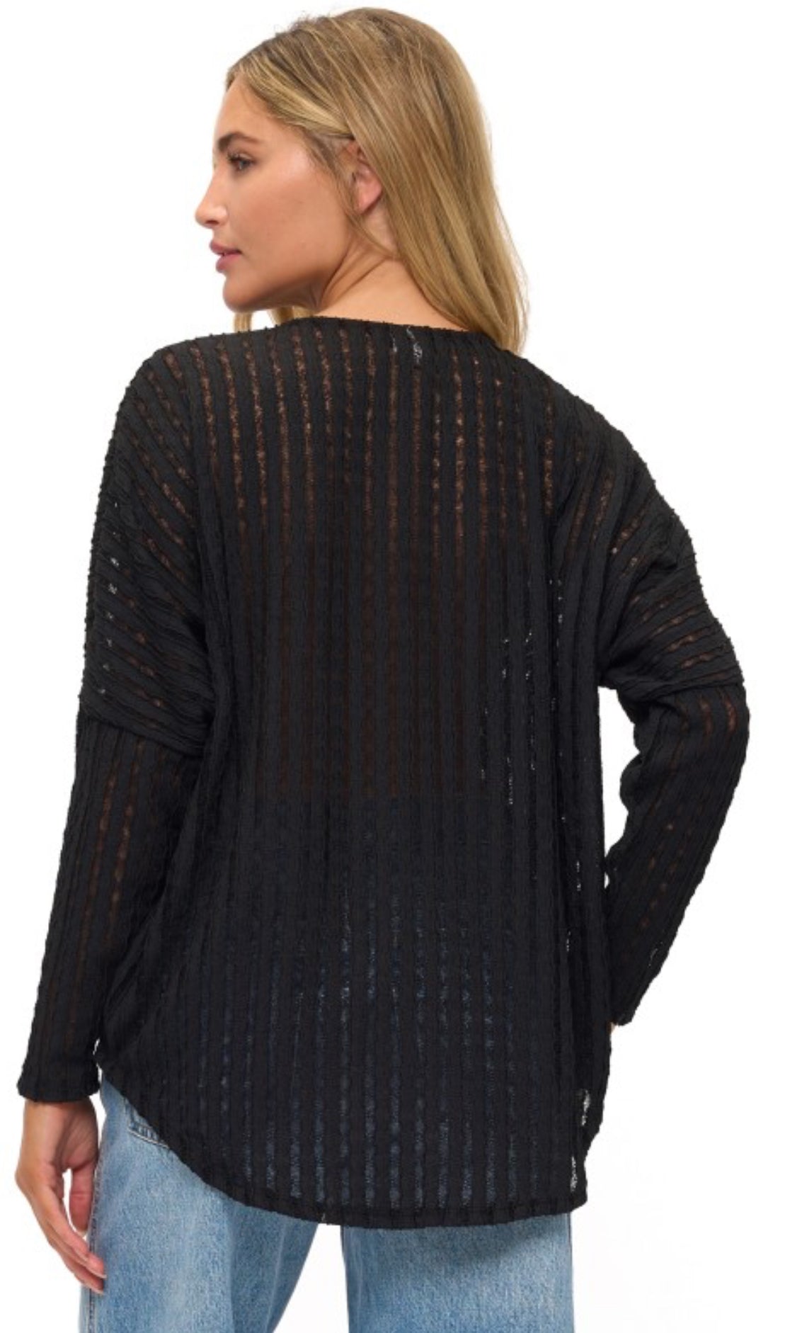 Ariella black lace top with zipper