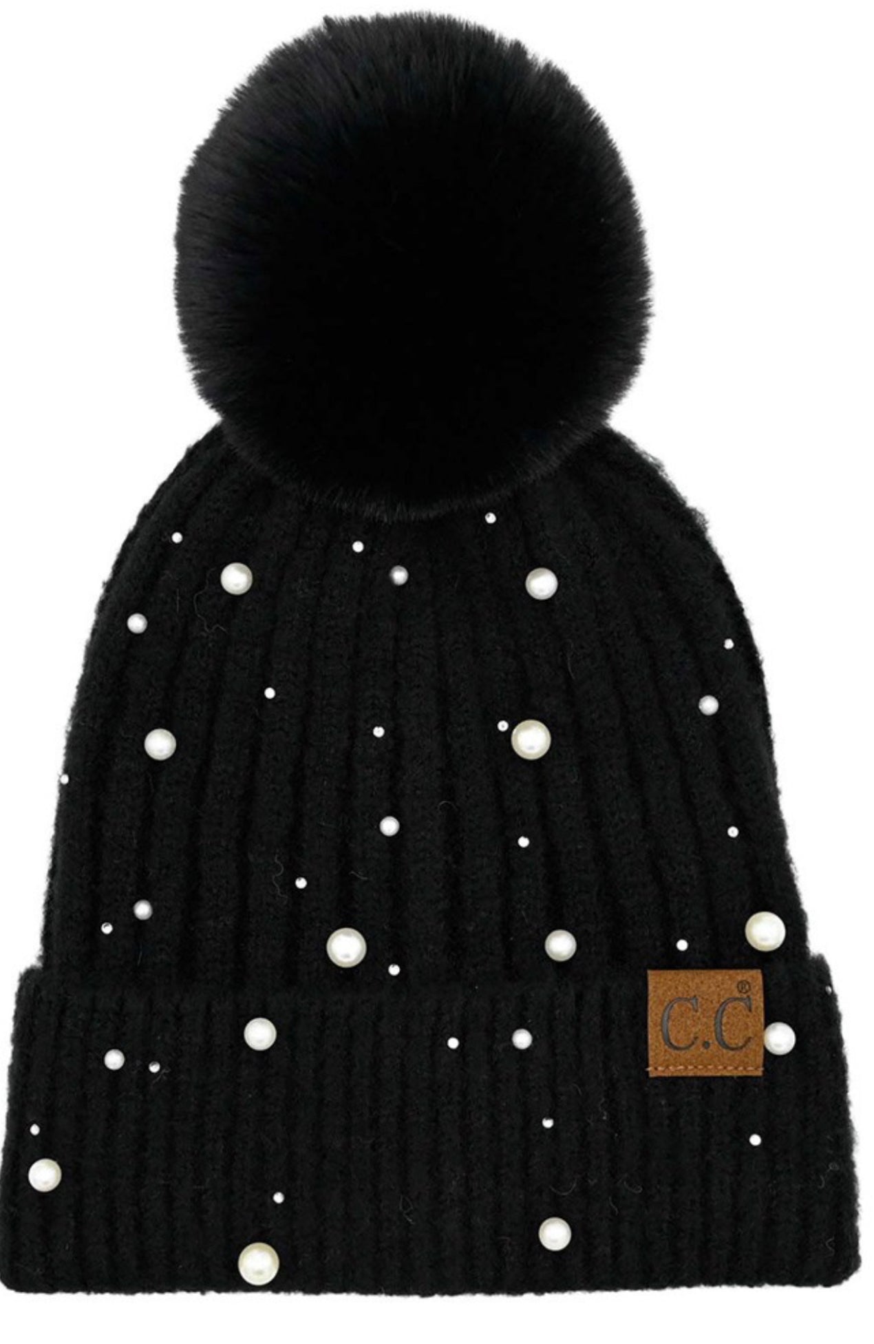 CC hats with pearls (2 styles, assorted colors)