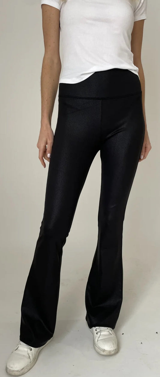Six Fifty black Headliner coated pull on flares, sizes XS-XL