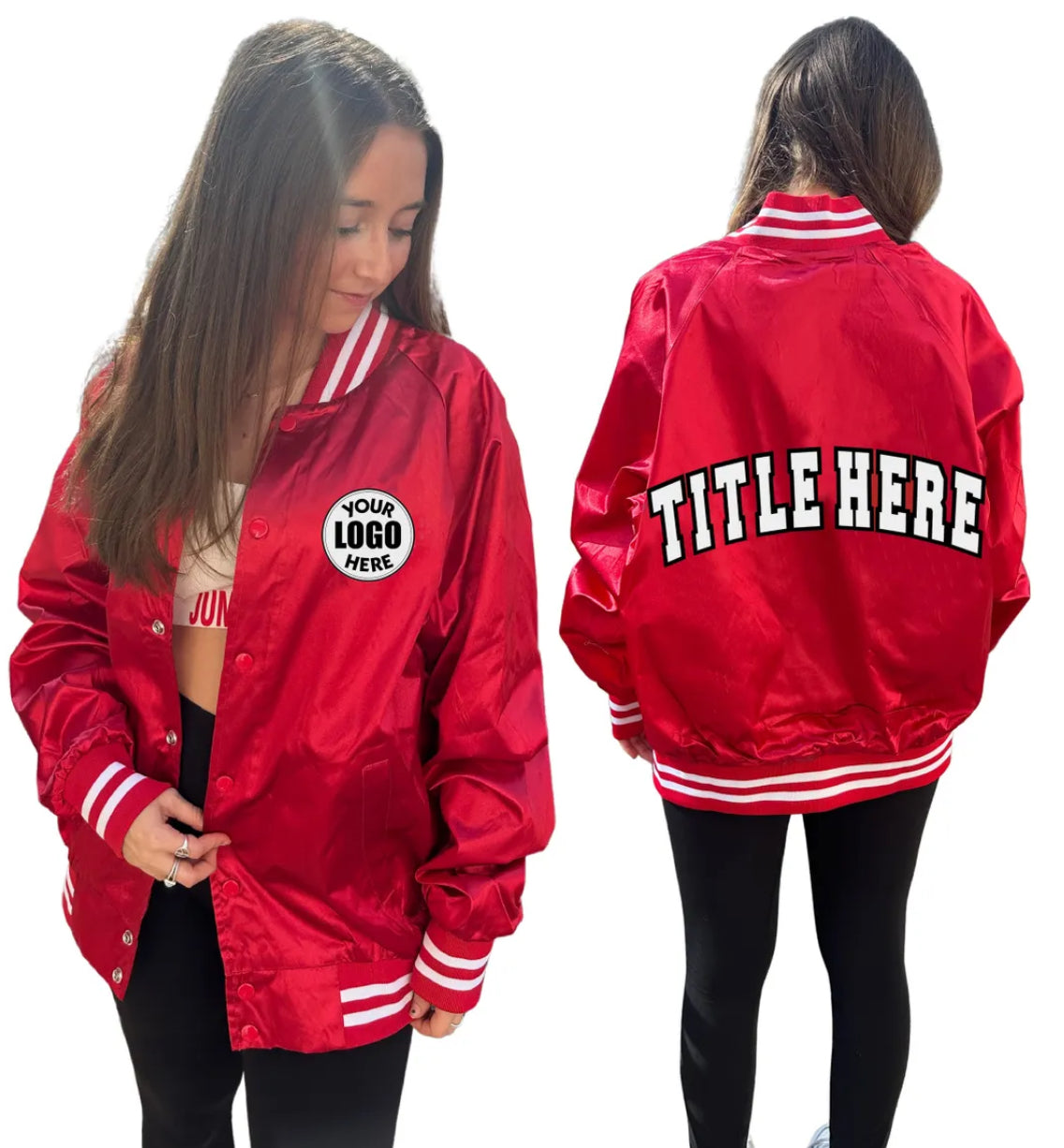 IN STOCK & Custom order satin jacket (can order for ANY school, camp, team, etc)