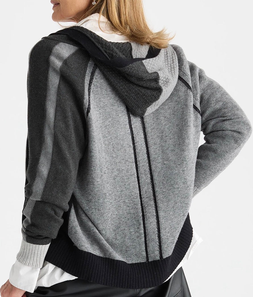 PREORDER NOW, Arriving Wednesday…Zaket & Plover Plaited zip hoodie in black