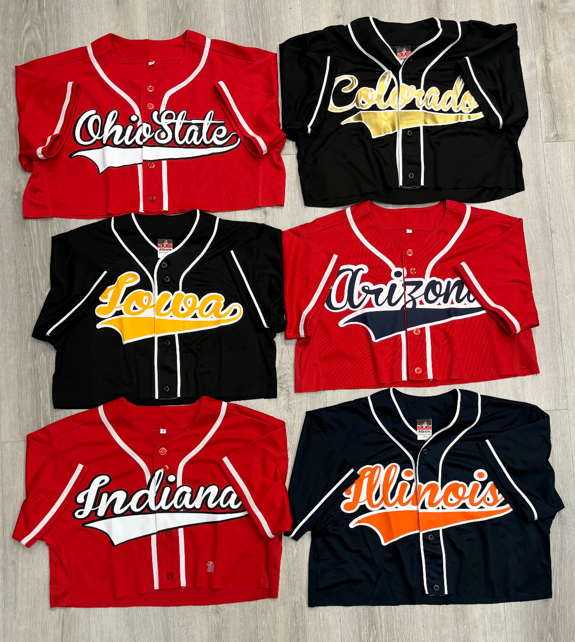 Custom button down jersey (can choose length and order for ANY school, camp, team, etc)