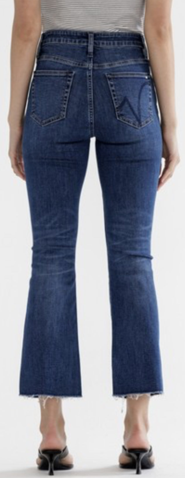 RESTOCKED! Mica dark denim crop bootcut jeans with stretch