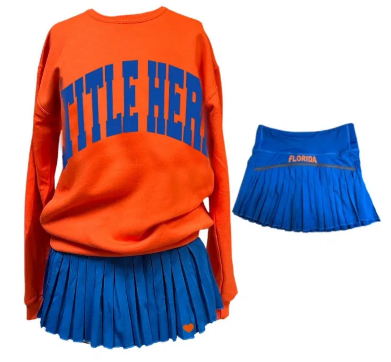 In stock & Custom pleated skirt with heart (order for ANY school, camp, etc)