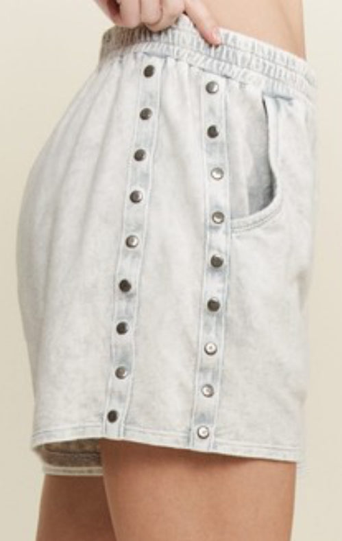 Mineral wash black pull on shorts with studs, see matching tops in separate listings