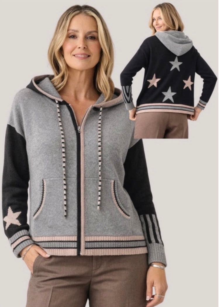 PREORDER NOW, Arriving Thursday…Zaket & Plover Stars hooded zip in Cloud