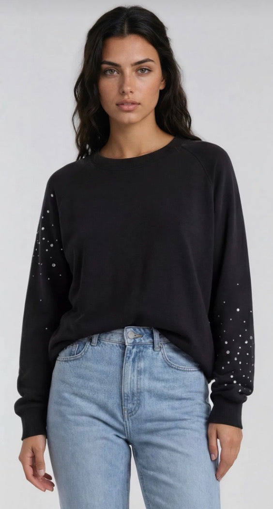 CHRLDR black crew neck with crystals