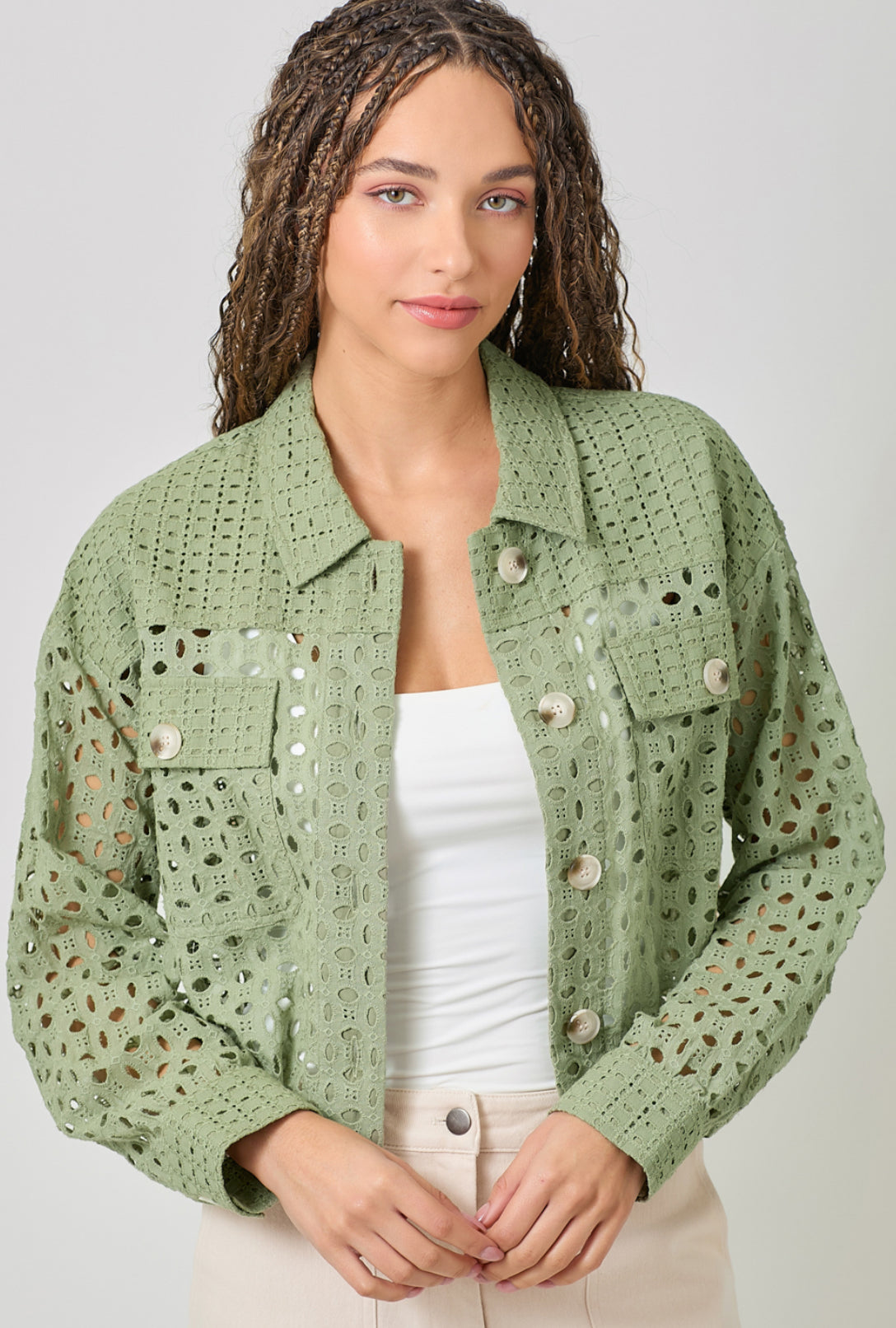 Lilac eyelet jacket