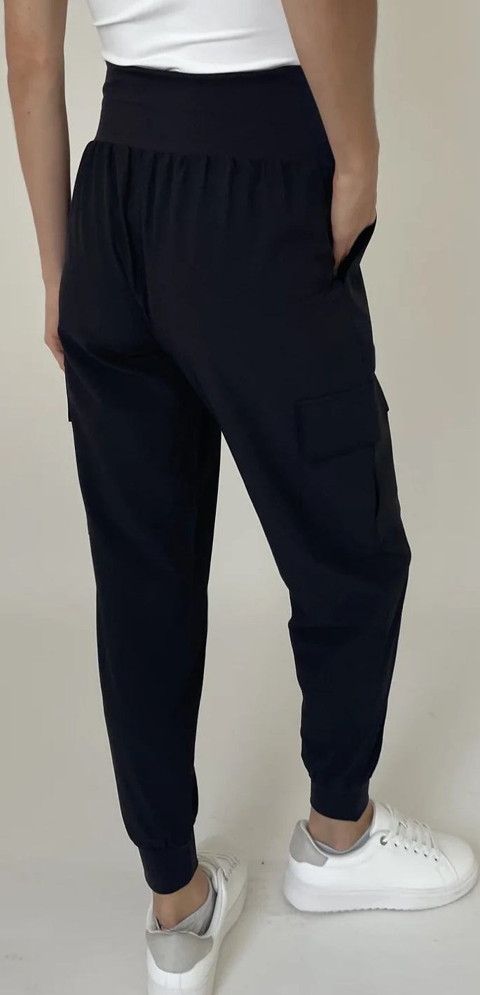 Six Fifty Kristie black lightweight cargo jogger pants