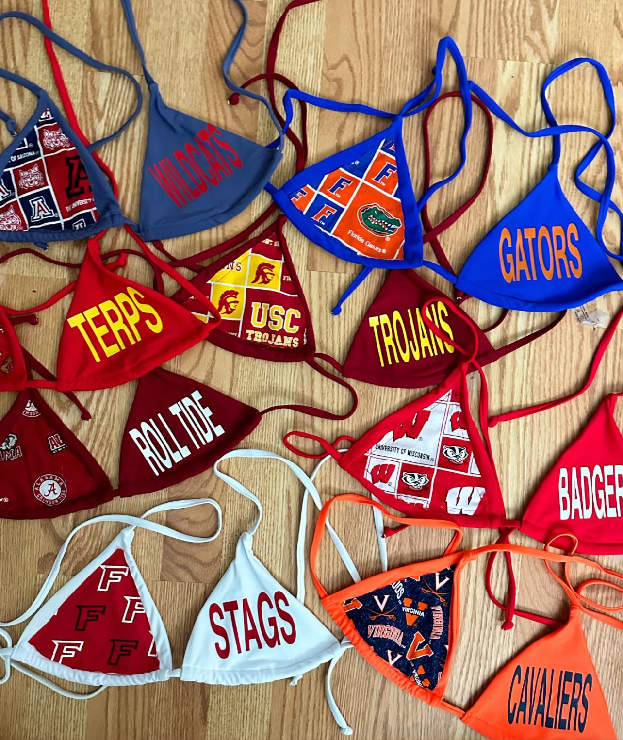 Custom bikini tops (ALL schools available to order)