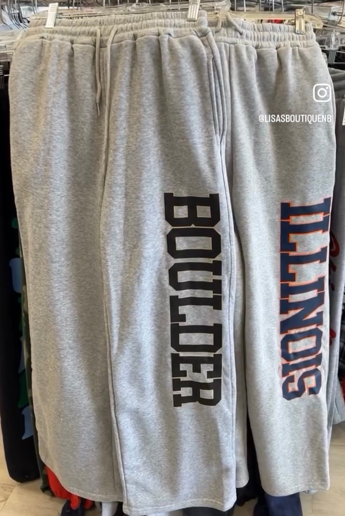 IN STOCK & custom order: wide leg sweatpants (ALL schools available to order)