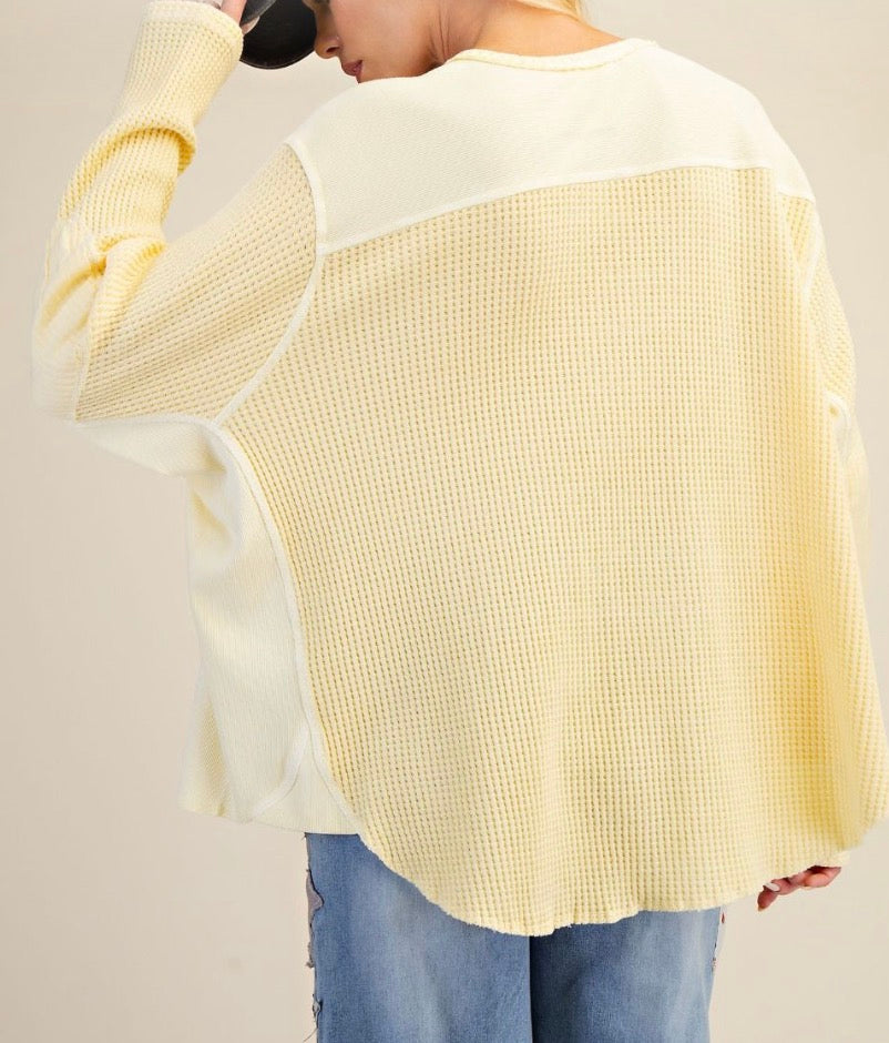 Soft thermal loose fit henley tops, fits up to XXL/2X