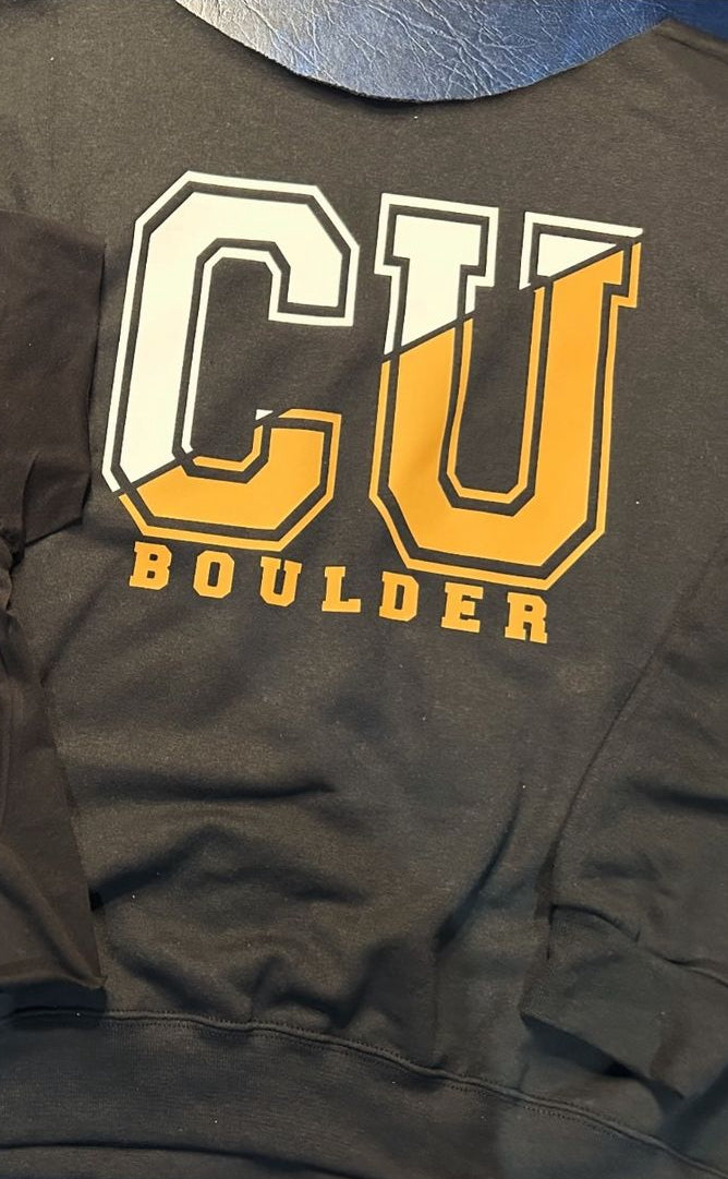 Custom big initial sweatshirt (choose crew neck or off shoulder and order for ANY school)