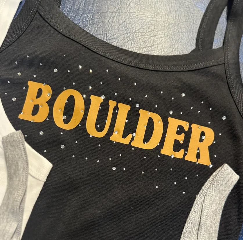 IN STOCK college tank with sparkles