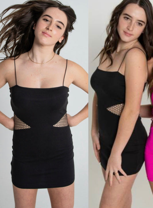 Kid’s THEME black with mesh sides dress (straps are thicker and adjustable)