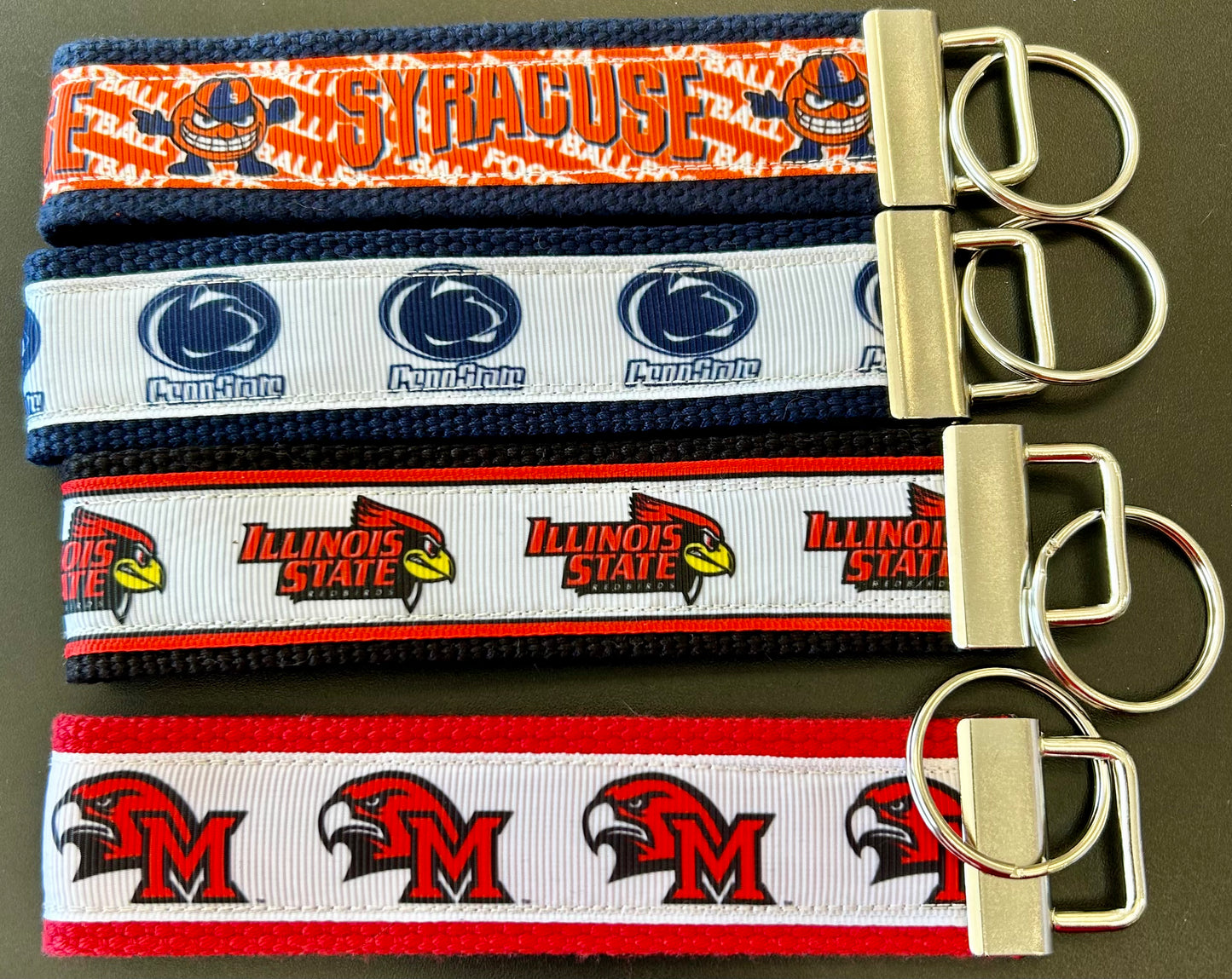 Great commitment gift! college wristlet keyrings (in stock and custom order)