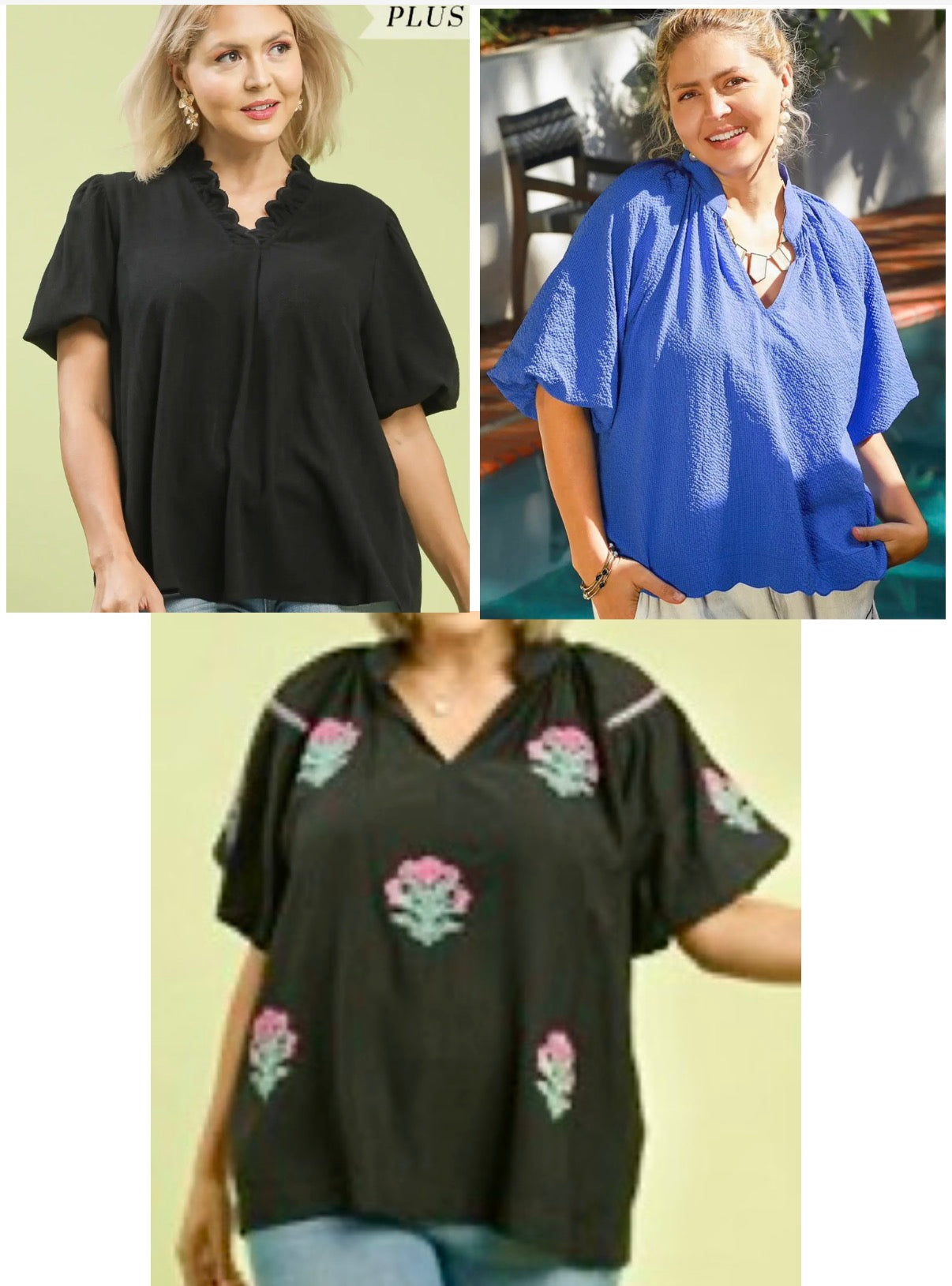 Assorted plus size tops