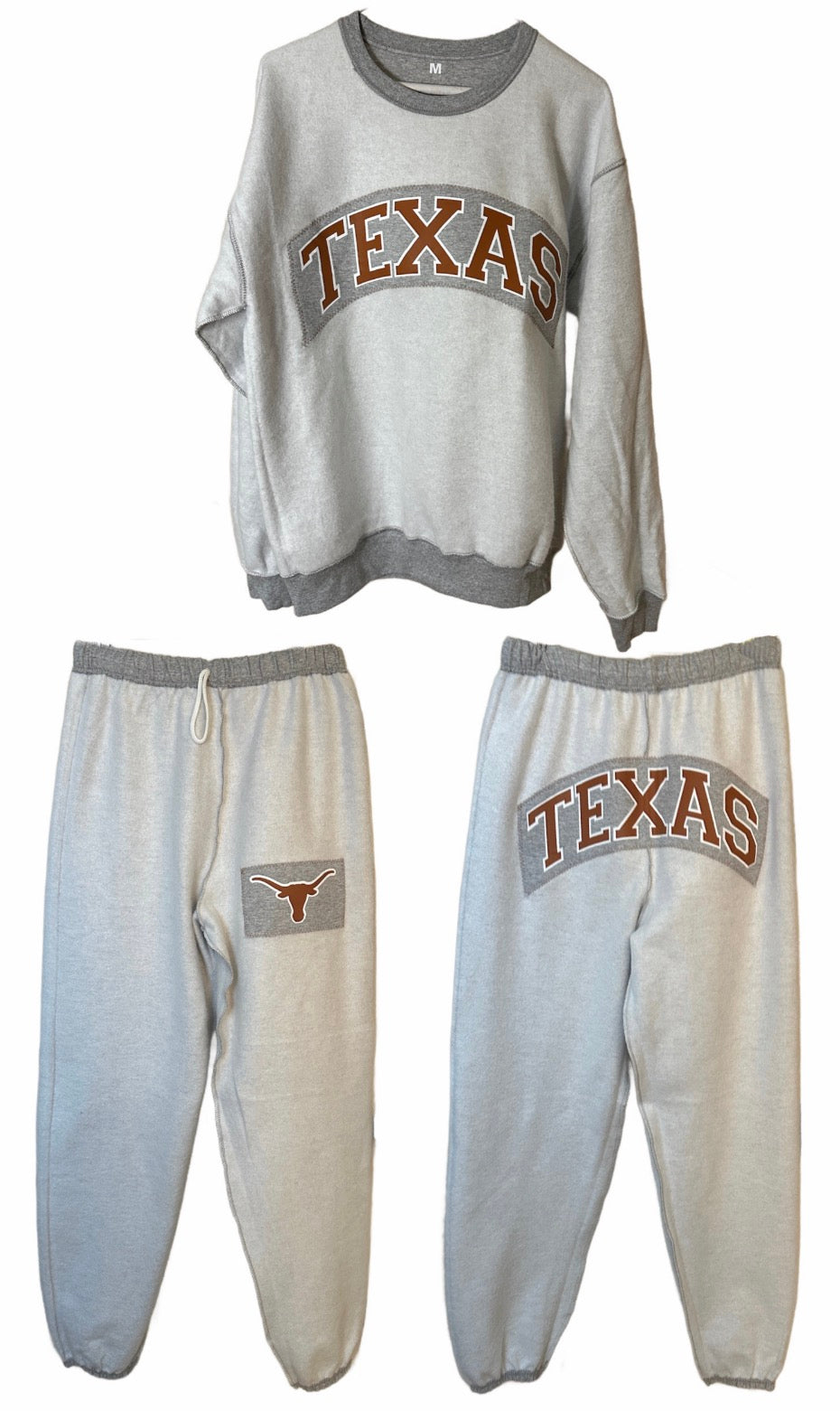 Custom & in stock inside out crew neck and sweats, sold separately (order for ANY school)see pics for front of pants