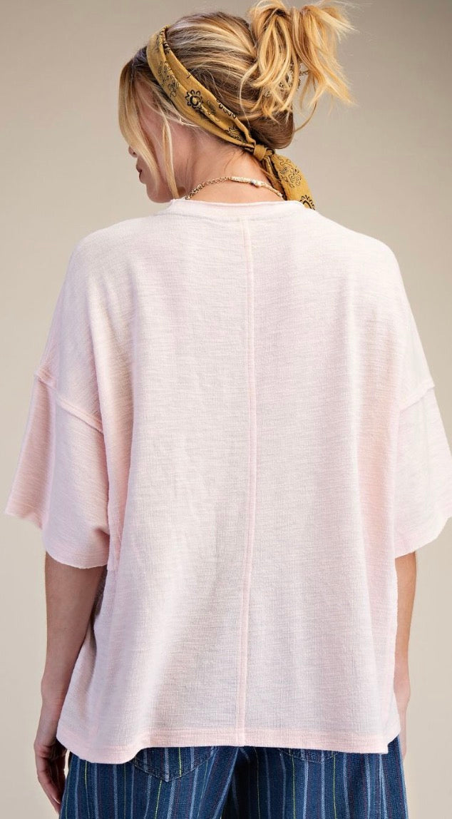 Pink loose fit tee with bandanna daisy (available up to XXL)