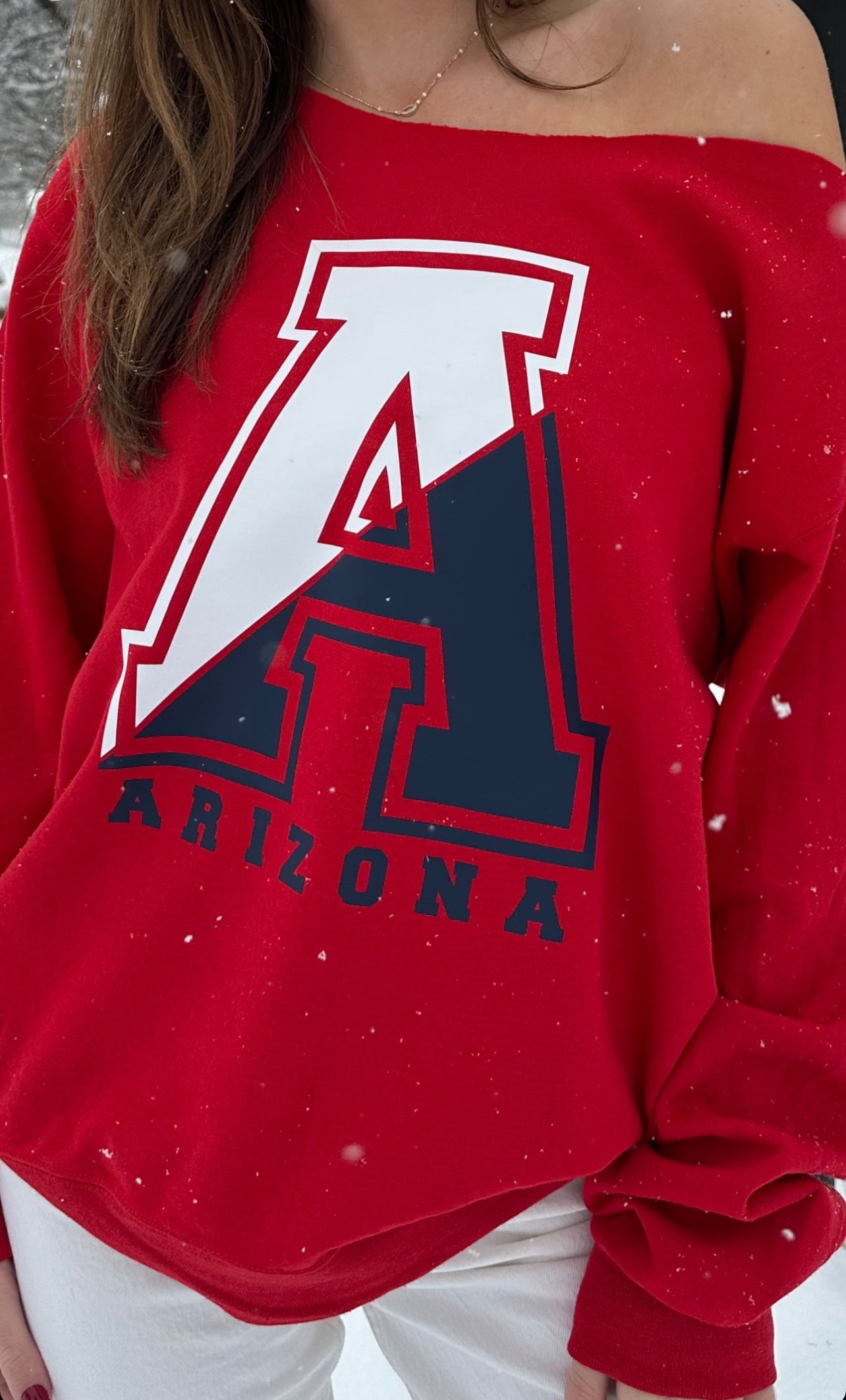Custom big initial sweatshirt (choose crew neck or off shoulder and order for ANY school)