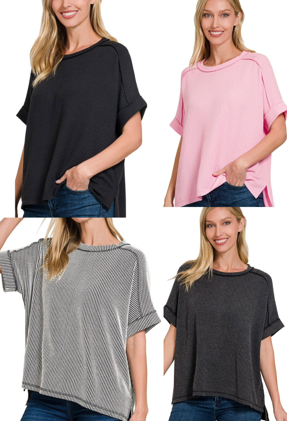 BEST SELLER! Relaxed fit rib knit top (also available in PLUS SIZE)
