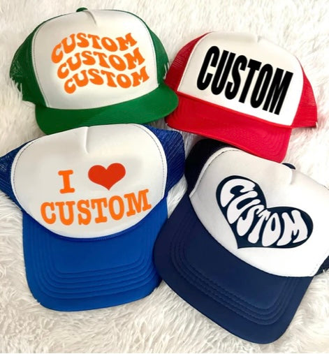 Custom trucker hats (ALL schools and camps are available to order)