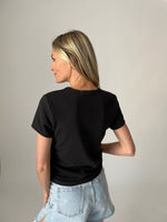 Six Fifty black Maddy tee with cinched sides