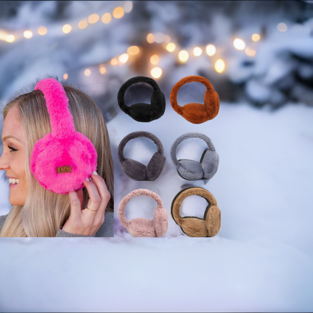 PREORDER NOW, Arriving Friday…CC soft & warm faux fur earmuffs, BEST SELLER! (See more hats, gloves and earmuffs by clicking the Accessories tab)