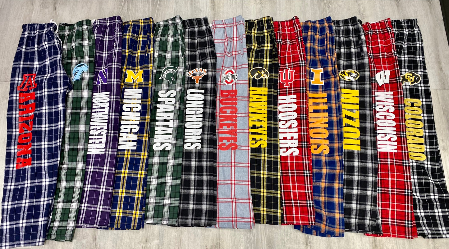 Flannel pants (IN STOCK & can also make for ANY school or camp or monogram, etc)