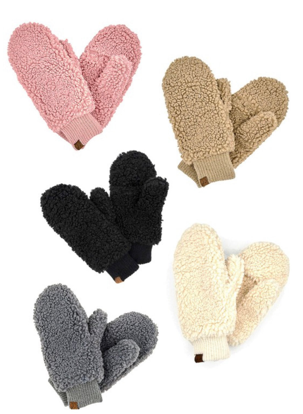 CC soft sherpa foldover mittens, GREAT for gifts! (also available in soft faux fur on our website)