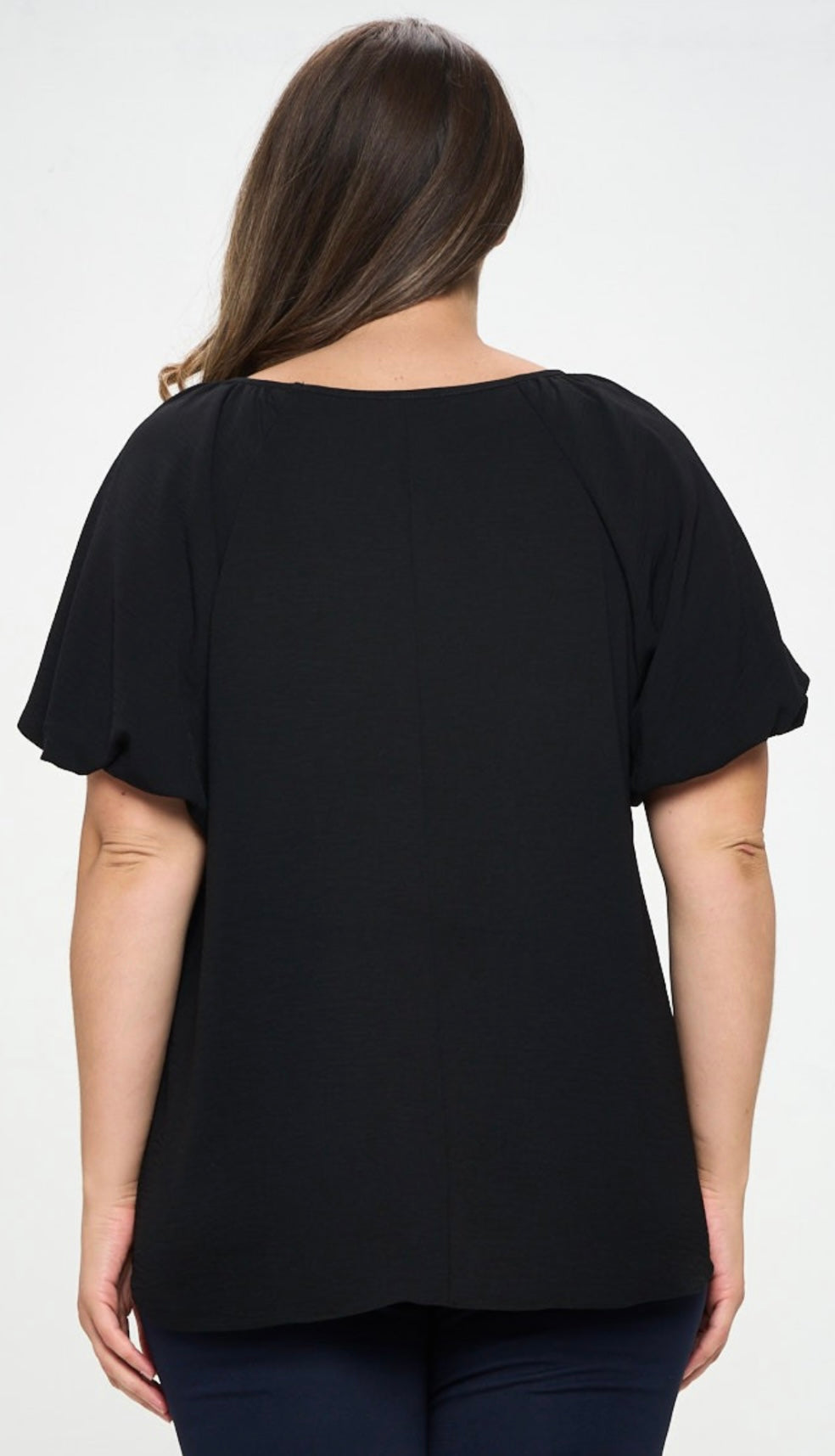 Black puff sleeve top
