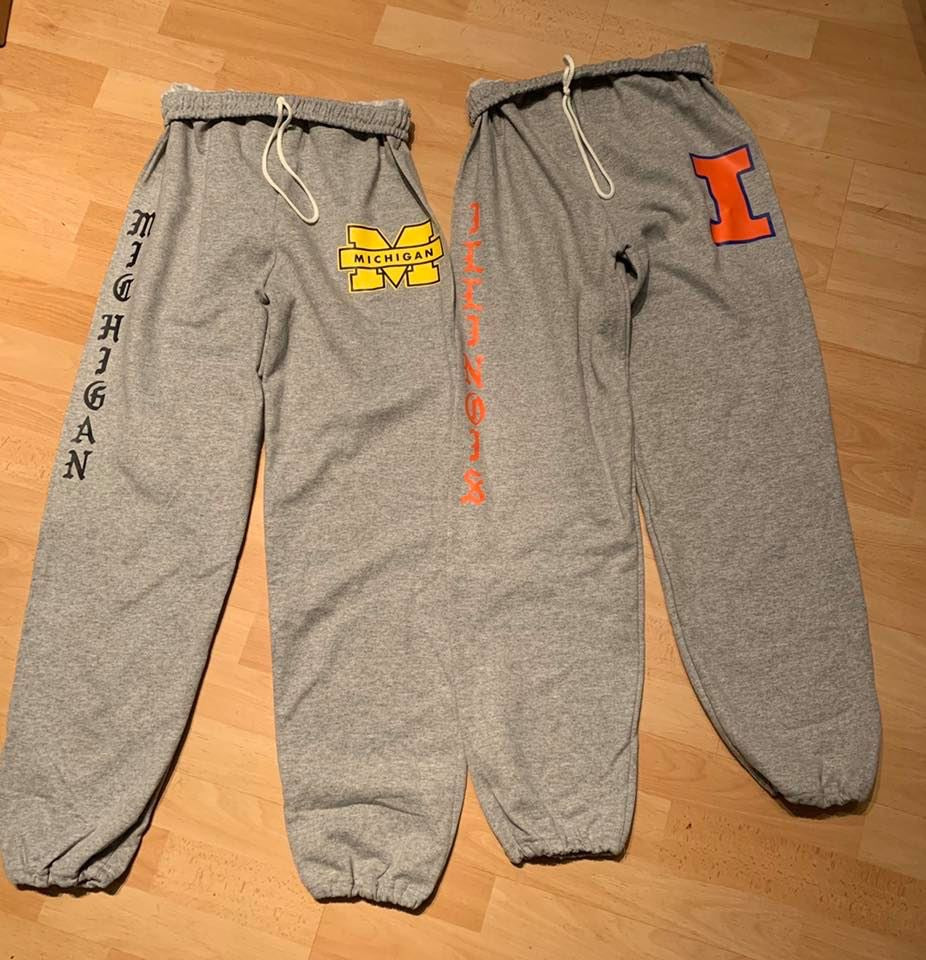 Please note: due to high volume of orders, all orders placed now for this item will arrive end of June. Custom college loose fit sweats (can be made for any school, sorority or camp) - Lisa’s Northbrook