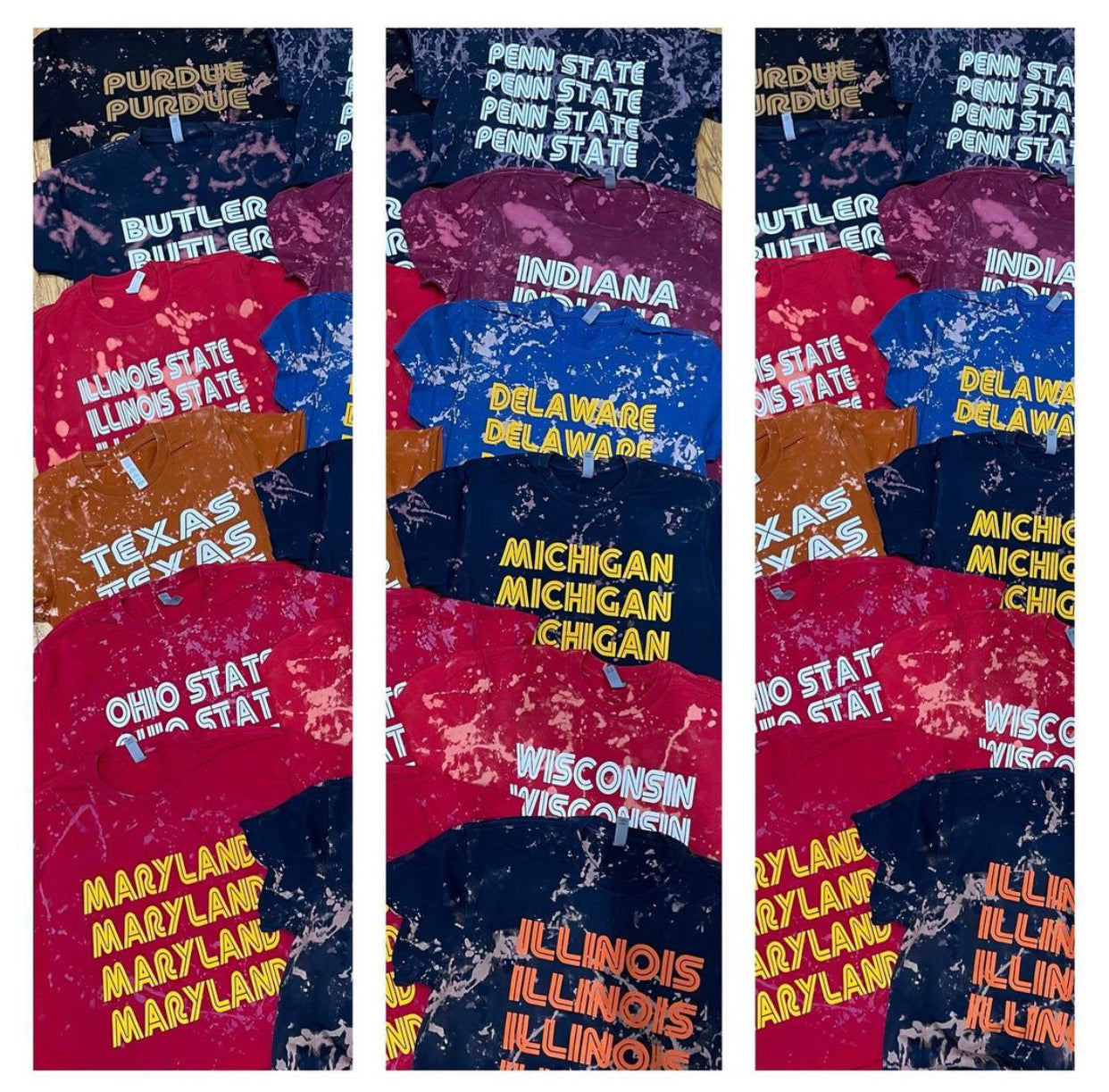 Custom college bleached repeat tee or sweatshirt (can be made for any school) - Lisa’s Boutique