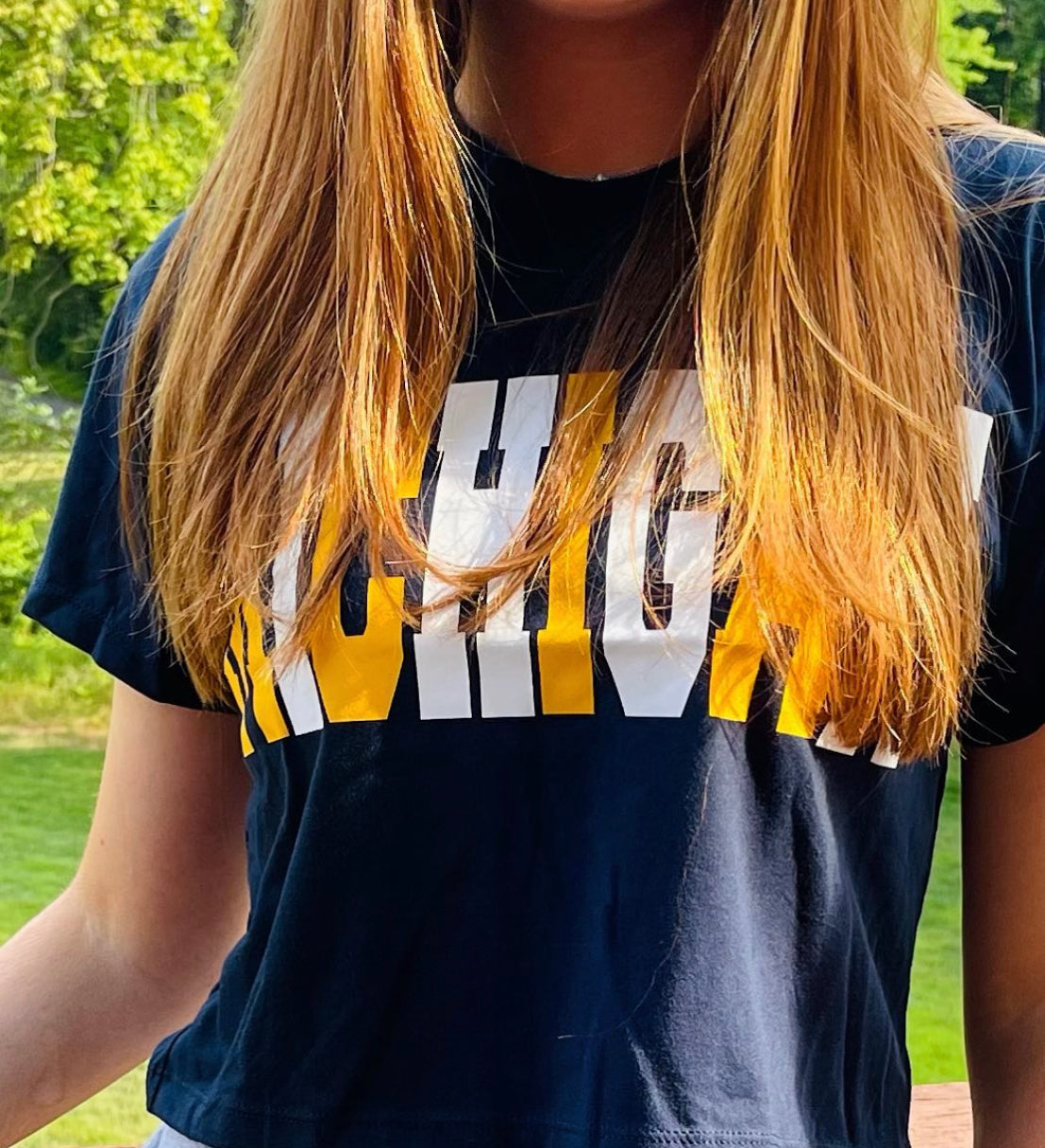 Custom college alt color cropped hoodie or tee (can make for ANY school or camp) Sweatpants are also available in a separate listing