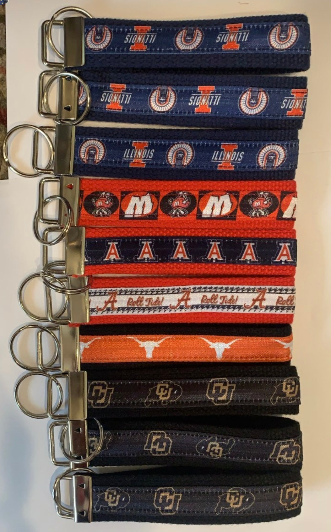 Custom college wristlet keyrings - Lisa’s Boutique