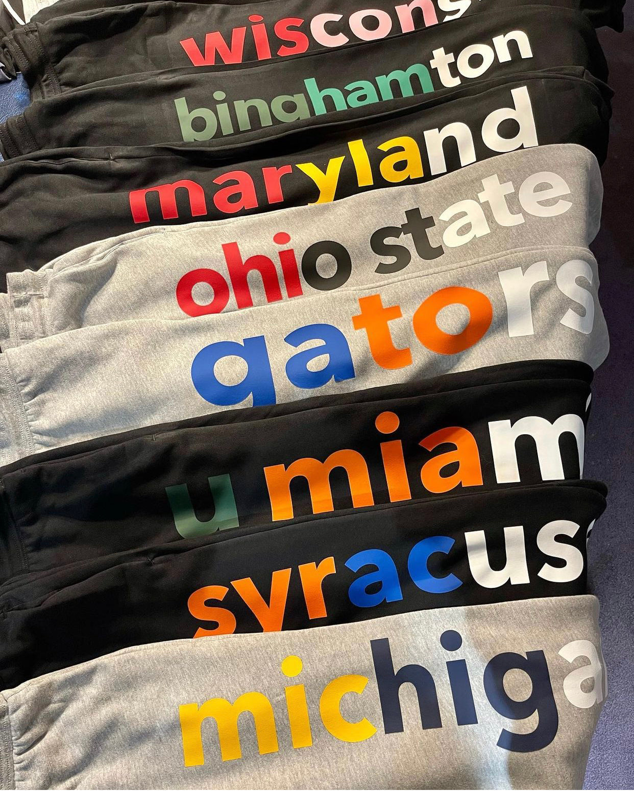 Custom college multicolor joggers (can make for ANY school) - Lisa’s Boutique