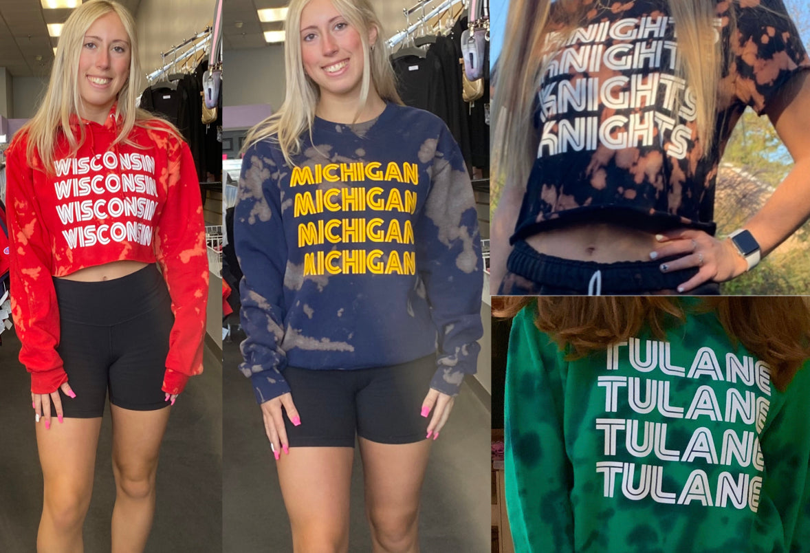 College bleached repeat tee (can be made for any school) IN STOCK ONLY!