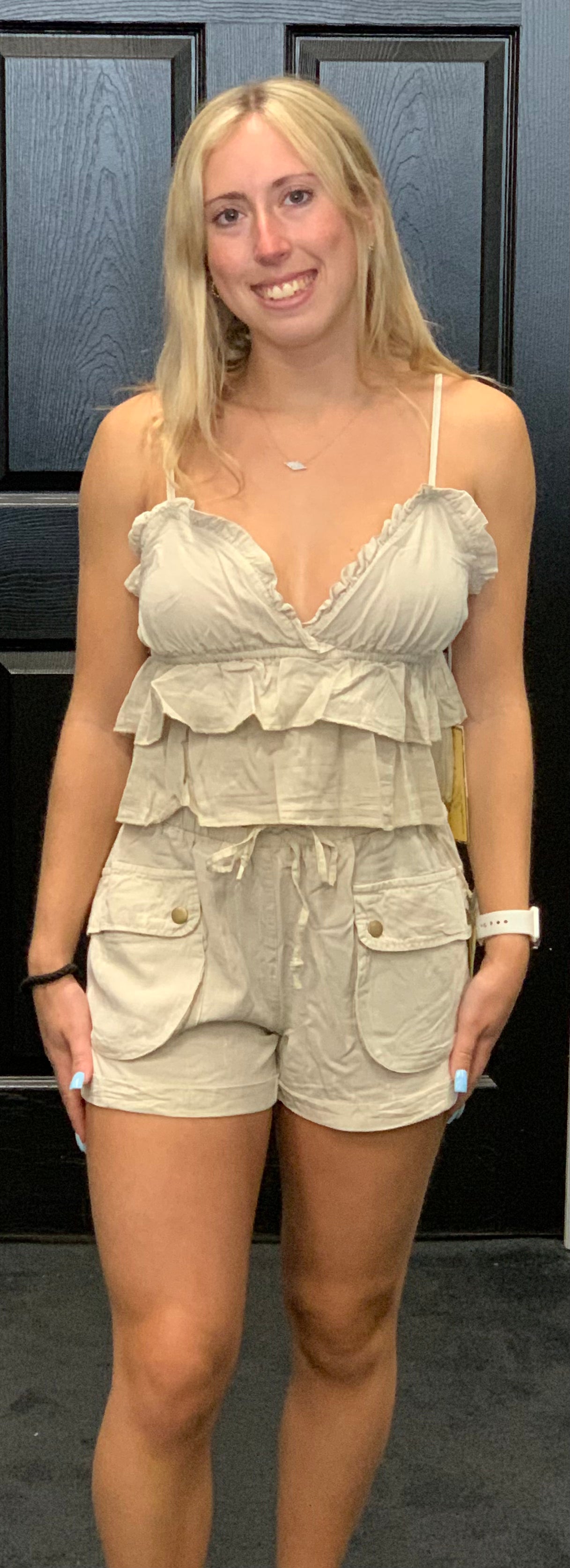 Vintage Havana tan ruffle cami